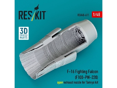 Lockhhed Martin F-16 Fighting Falcon - F100-pw-220 Open Exhaust Nozzle (For Tamiya Kits / 3d-printed) - image 4