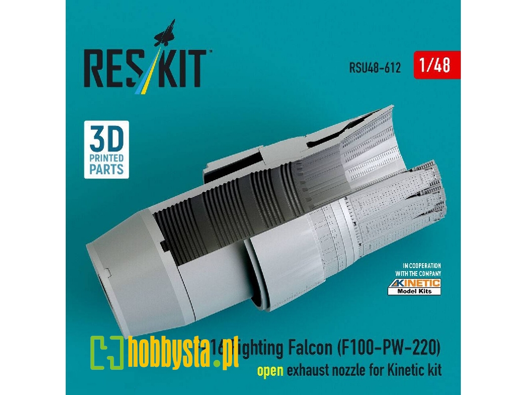 Lockhhed Martin F-16 Fighting Falcon - F100-pw-220 Open Exhaust Nozzle (For Kinetic Kits / 3d-printed) - image 1