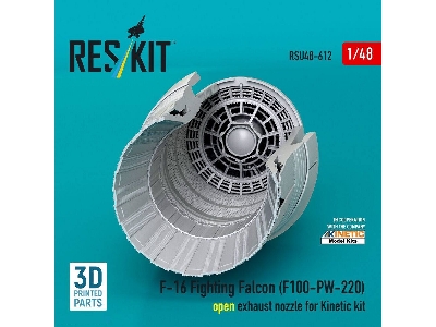 Lockhhed Martin F-16 Fighting Falcon - F100-pw-220 Open Exhaust Nozzle (For Kinetic Kits / 3d-printed) - image 2