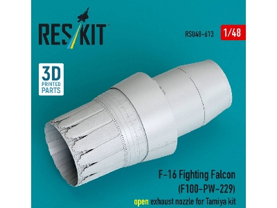 Lockhhed Martin F-16 Fighting Falcon - F100-pw-229 Open Exhaust Nozzle (For Tamiya Kits / 3d-printed) - image 1