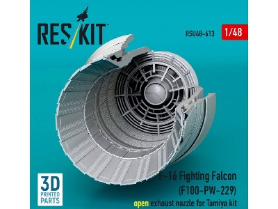 Lockhhed Martin F-16 Fighting Falcon - F100-pw-229 Open Exhaust Nozzle (For Tamiya Kits / 3d-printed) - image 3