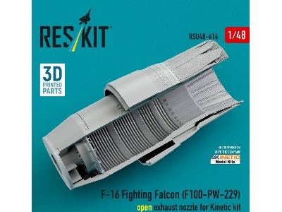 Lockhhed Martin F-16 Fighting Falcon - F100-pw-229 Open Exhaust Nozzle (For Kinetic Kits / 3d-printed) - image 1