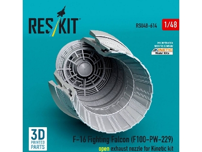 Lockhhed Martin F-16 Fighting Falcon - F100-pw-229 Open Exhaust Nozzle (For Kinetic Kits / 3d-printed) - image 2