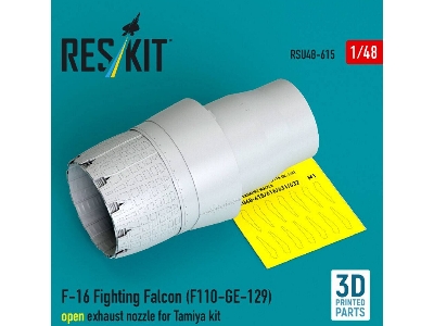 Lockhhed Martin F-16 Fighting Falcon - F110-ge-129 Open Exhaust Nozzle (For Tamiya Kits / 3d-printed) - image 1