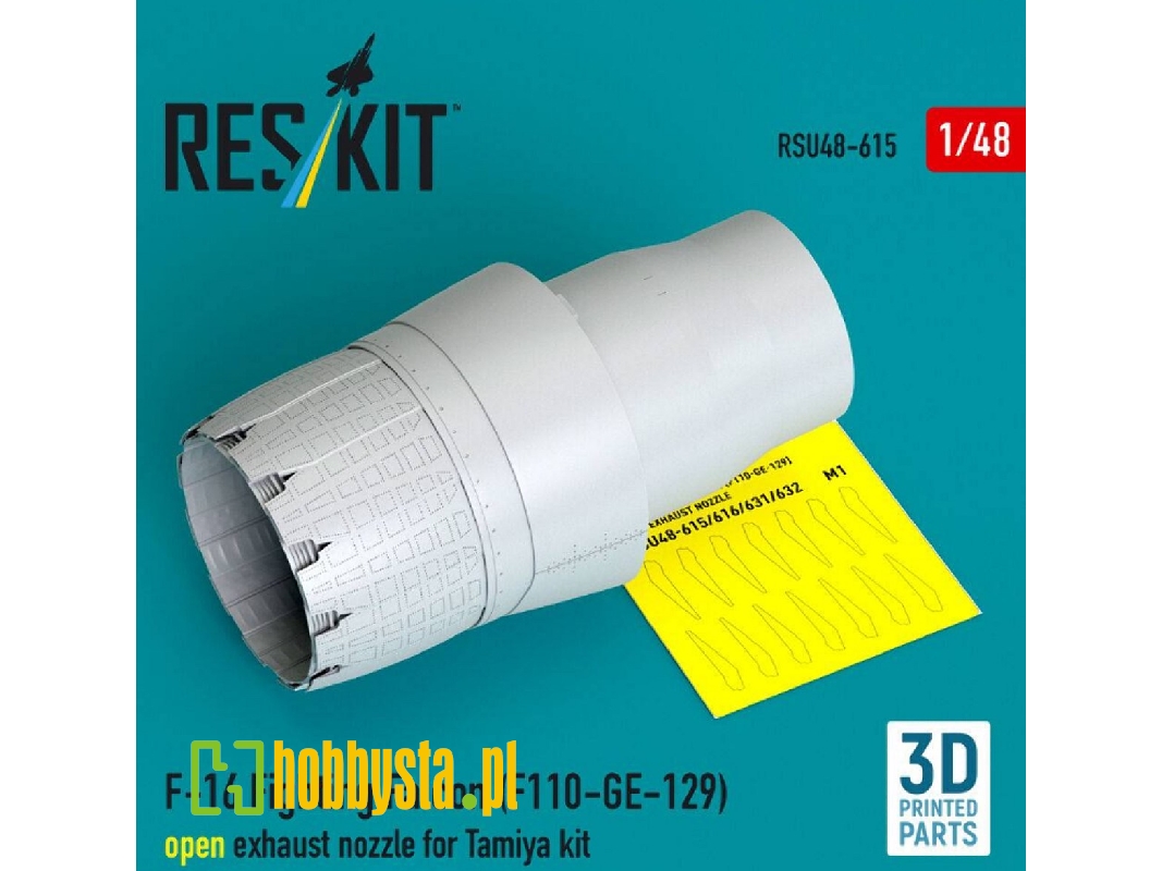 Lockhhed Martin F-16 Fighting Falcon - F110-ge-129 Open Exhaust Nozzle (For Tamiya Kits / 3d-printed) - image 1