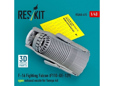 Lockhhed Martin F-16 Fighting Falcon - F110-ge-129 Open Exhaust Nozzle (For Tamiya Kits / 3d-printed) - image 3