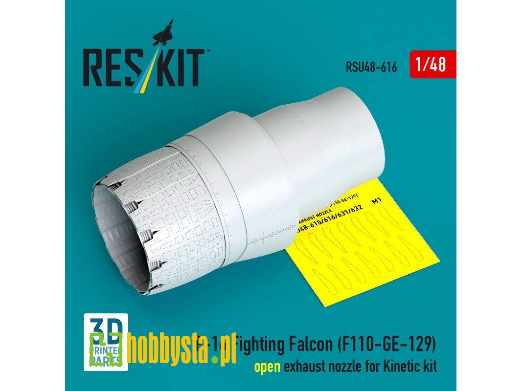 Lockhhed Martin F-16 Fighting Falcon - F110-ge-129 Open Exhaust Nozzle (For Kinetic Kits / 3d-printed) - image 1