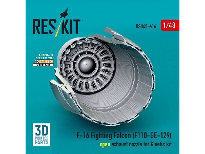 Lockhhed Martin F-16 Fighting Falcon - F110-ge-129 Open Exhaust Nozzle (For Kinetic Kits / 3d-printed) - image 3