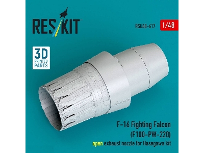 Lockheed Martin F-16 Fighting Falcon - F100-pw-220 Open Exhaust Nozzle (For Hasegawa Kits / 3d-printed) - image 1