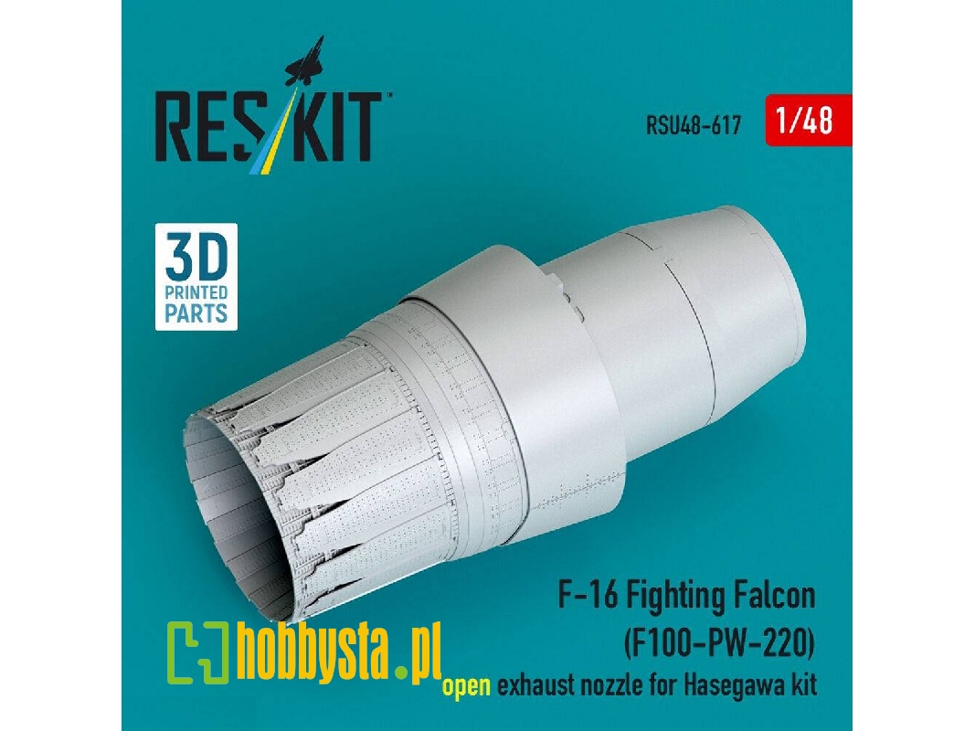 Lockheed Martin F-16 Fighting Falcon - F100-pw-220 Open Exhaust Nozzle (For Hasegawa Kits / 3d-printed) - image 1