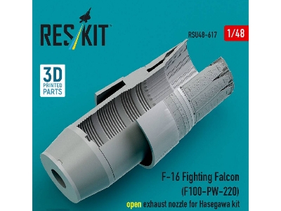 Lockheed Martin F-16 Fighting Falcon - F100-pw-220 Open Exhaust Nozzle (For Hasegawa Kits / 3d-printed) - image 2