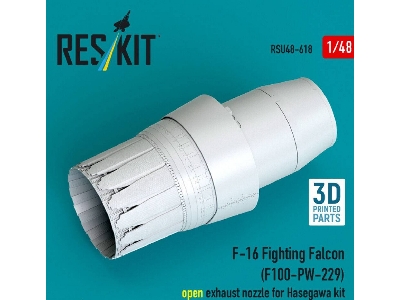 Lockheed Martin F-16 Fighting Falcon - F100-pw-229 Open Exhaust Nozzle (For Hasegawa Kits / 3d-printed) - image 1