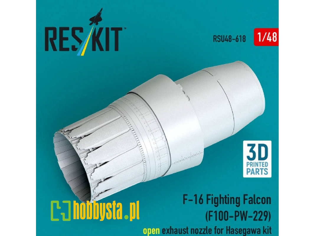 Lockheed Martin F-16 Fighting Falcon - F100-pw-229 Open Exhaust Nozzle (For Hasegawa Kits / 3d-printed) - image 1