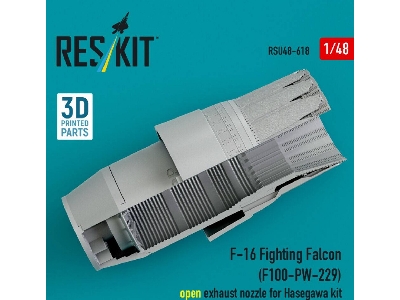 Lockheed Martin F-16 Fighting Falcon - F100-pw-229 Open Exhaust Nozzle (For Hasegawa Kits / 3d-printed) - image 2