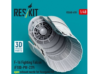 Lockheed Martin F-16 Fighting Falcon - F100-pw-229 Open Exhaust Nozzle (For Hasegawa Kits / 3d-printed) - image 3