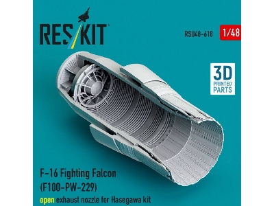 Lockheed Martin F-16 Fighting Falcon - F100-pw-229 Open Exhaust Nozzle (For Hasegawa Kits / 3d-printed) - image 4