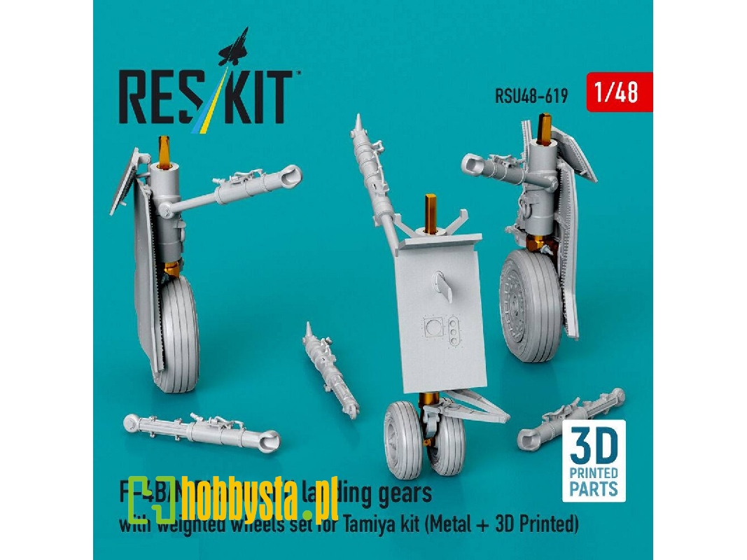 Mcdonnell Douglas F-4 B/N Phantom Ii - Landing Gears With Weighted Wheels Set (For Tamiya Kits / Metal + 3d-printed) - image 1