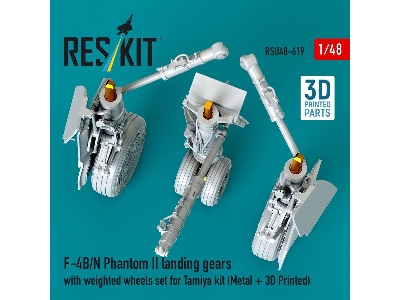 Mcdonnell Douglas F-4 B/N Phantom Ii - Landing Gears With Weighted Wheels Set (For Tamiya Kits / Metal + 3d-printed) - image 2