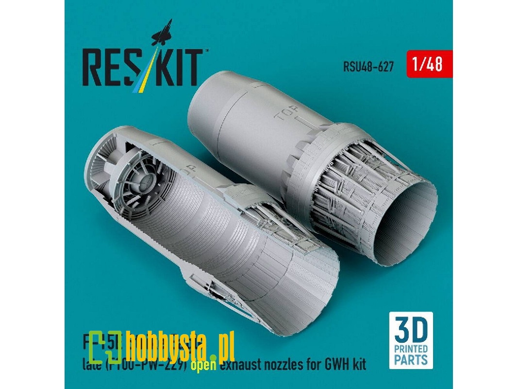 Boeing F-15e Strike Eagle Late - F100-pw-229 Open Exhaust Nozzles (For Gwh Kits / 3d-printed) - image 1