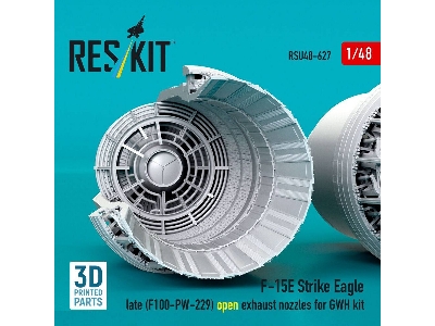 Boeing F-15e Strike Eagle Late - F100-pw-229 Open Exhaust Nozzles (For Gwh Kits / 3d-printed) - image 3