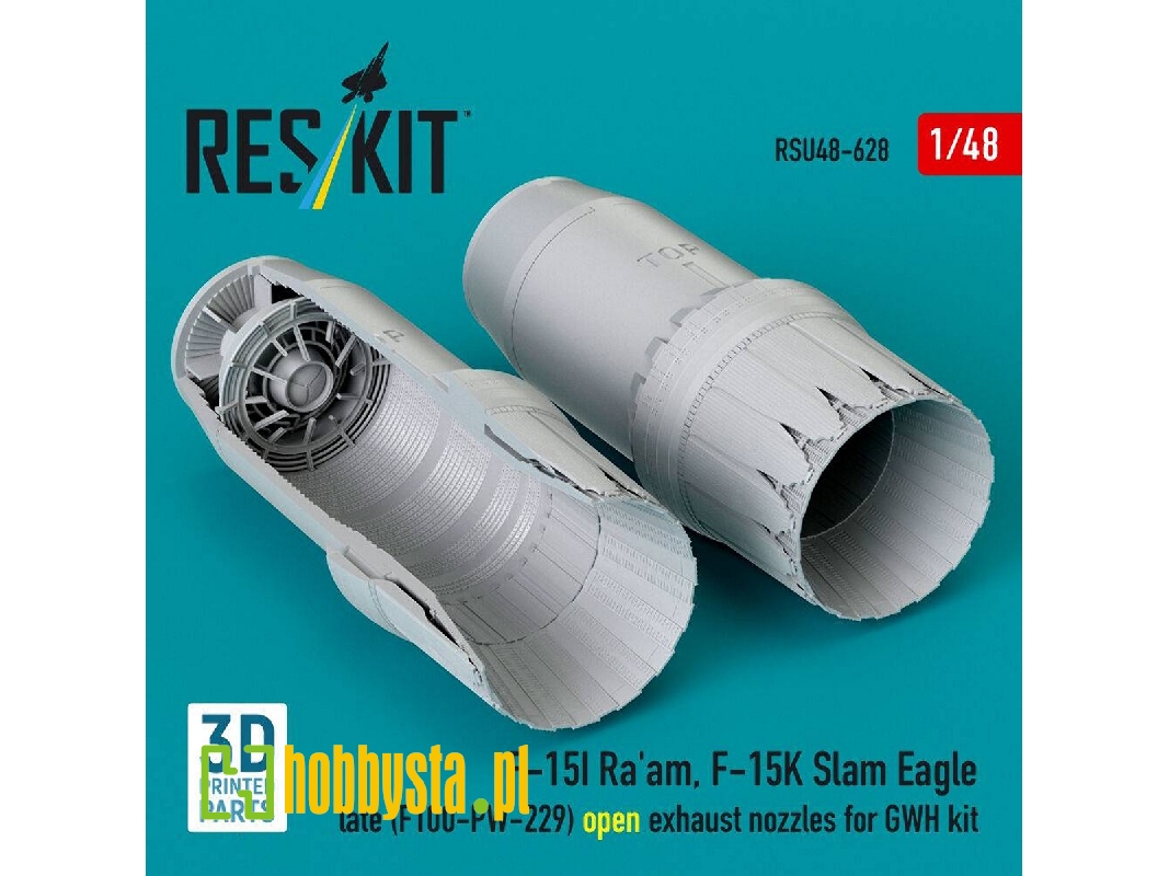 F-15i Ra'am And F-15k Slam Eagle Late - F100-pw-229 Open Exhaust Nozzles (For Gwh Kits / 3d-printed) - image 1