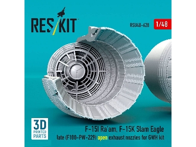 F-15i Ra'am And F-15k Slam Eagle Late - F100-pw-229 Open Exhaust Nozzles (For Gwh Kits / 3d-printed) - image 3
