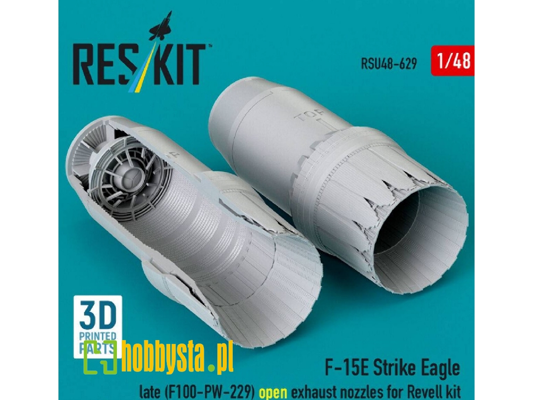 Boeing F-15 E Strike Eagle Late - F100-pw-229 Open Exhaust Nozzles (For Revell Kits / 3d-printed) - image 1