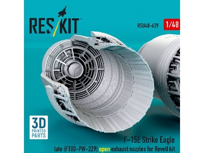Boeing F-15 E Strike Eagle Late - F100-pw-229 Open Exhaust Nozzles (For Revell Kits / 3d-printed) - image 3