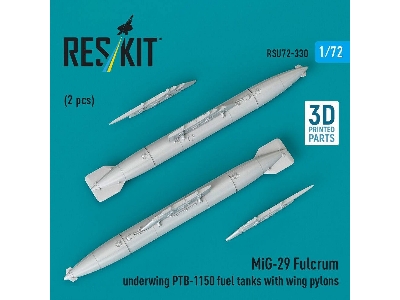 Mig-29 Fulcrum - Underwing Ptb-1150 Fuel Tanks With Wing Pylons (2 Pcs / 3d-printed) - image 3
