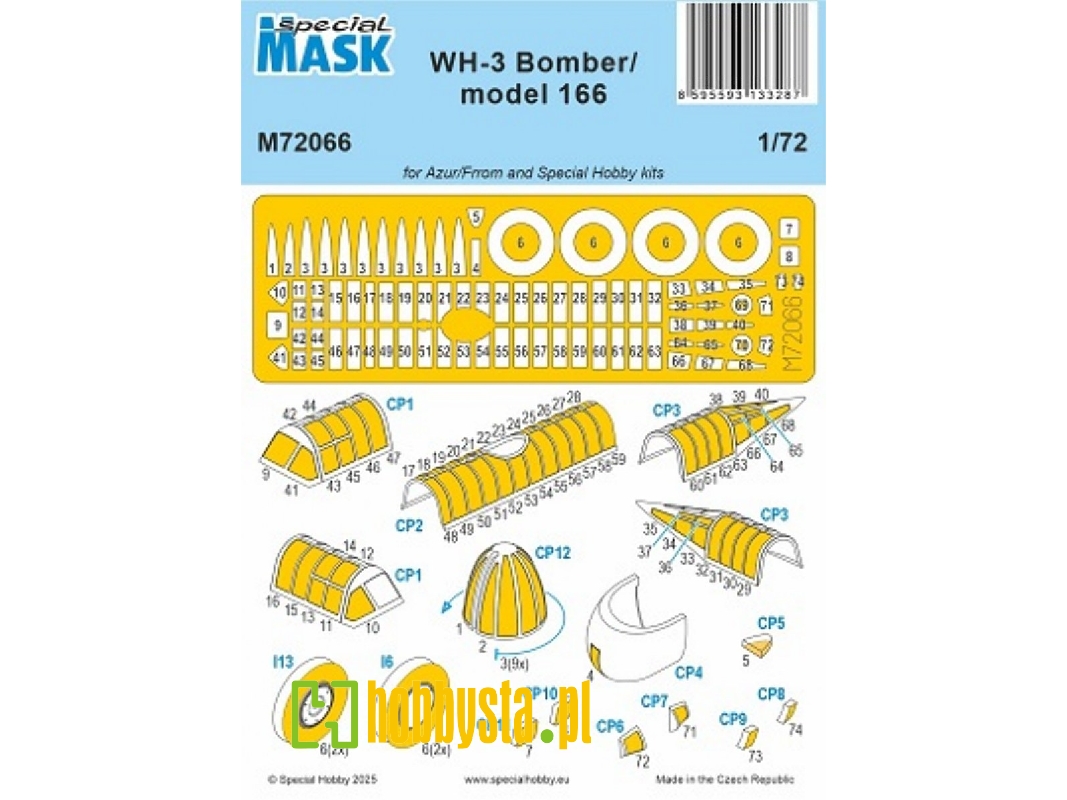 Martin B-10 (Wh-3 / Model 166) - Mask Set (For Azur And Special Hobby Kits) - image 1