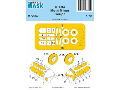 De Havilland Dh.94 Moth Minor Coupe - Mask Set (For Special Hobby Kits) - image 1