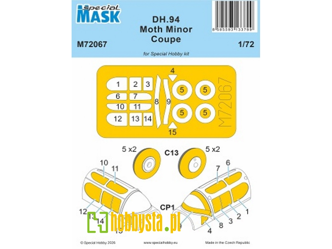 De Havilland Dh.94 Moth Minor Coupe - Mask Set (For Special Hobby Kits) - image 1