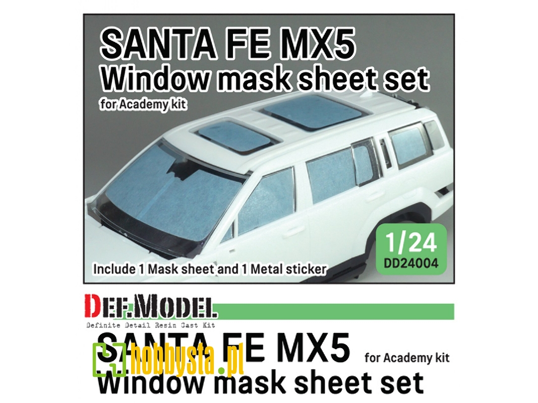 Hyundai Santa Fe Mx5 - Windows Mask Sheet / Logo Metal Sticker Set (For Academy Kits) - image 1