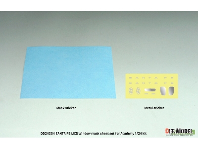 Hyundai Santa Fe Mx5 - Windows Mask Sheet / Logo Metal Sticker Set (For Academy Kits) - image 2