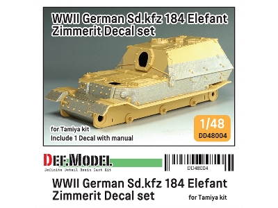 German Wwii Elefant - Zimmerit Coating Decal Set (For Tamiya Kits) - image 1