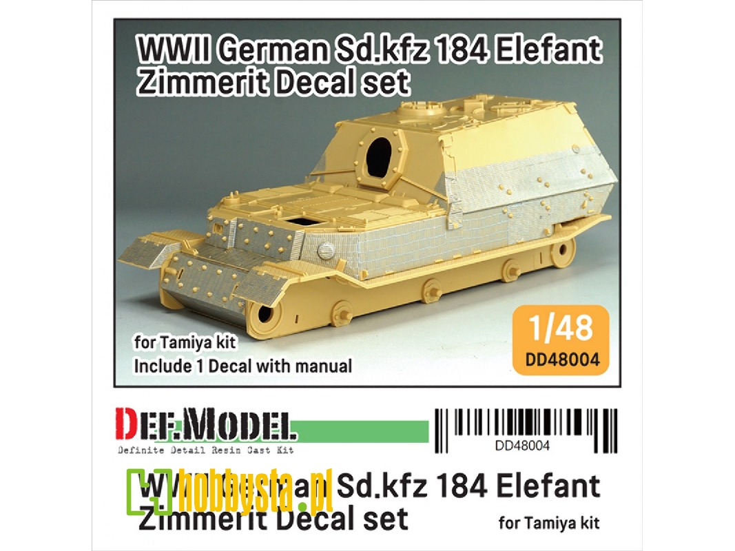 German Wwii Elefant - Zimmerit Coating Decal Set (For Tamiya Kits) - image 1