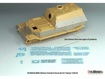 German Wwii Elefant - Zimmerit Coating Decal Set (For Tamiya Kits) - image 2