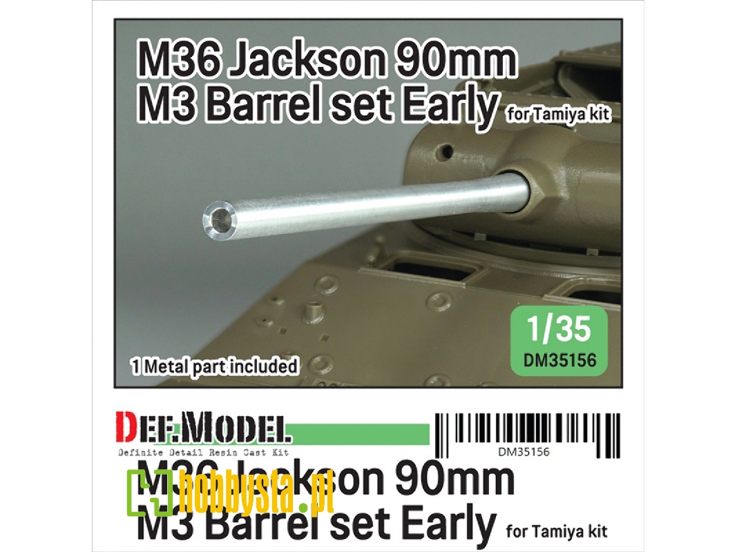 Us M36 Jackson - 90 Mm M3 Metal Barrel Set - Early (For Tamiya Kits) - image 1