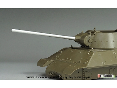 Us M36 Jackson - 90 Mm M3 Metal Barrel Set - Early (For Tamiya Kits) - image 3