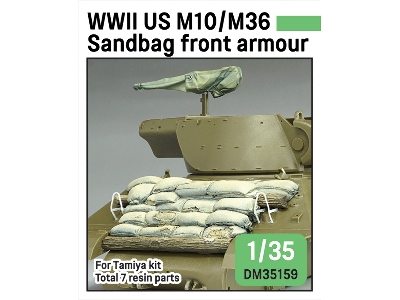 Us M10 Wolverine / M36 Jackson - Front Sand Bag Armour Set (For Tamiya Kits) - image 1