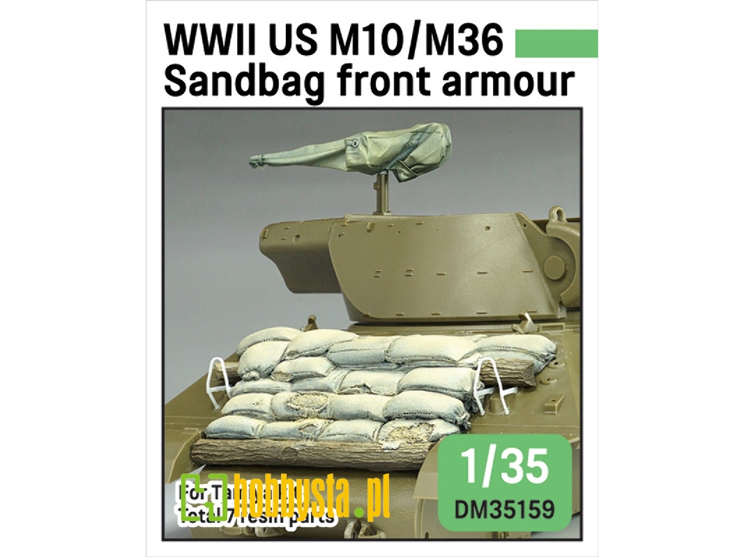 Us M10 Wolverine / M36 Jackson - Front Sand Bag Armour Set (For Tamiya Kits) - image 1