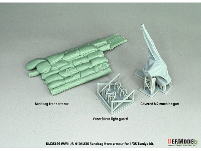 Us M10 Wolverine / M36 Jackson - Front Sand Bag Armour Set (For Tamiya Kits) - image 2