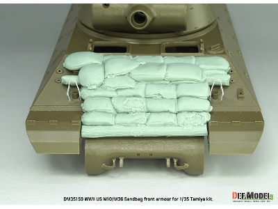Us M10 Wolverine / M36 Jackson - Front Sand Bag Armour Set (For Tamiya Kits) - image 4