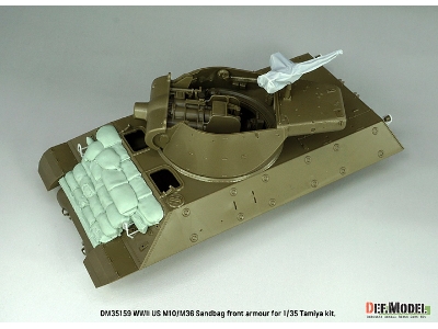 Us M10 Wolverine / M36 Jackson - Front Sand Bag Armour Set (For Tamiya Kits) - image 10