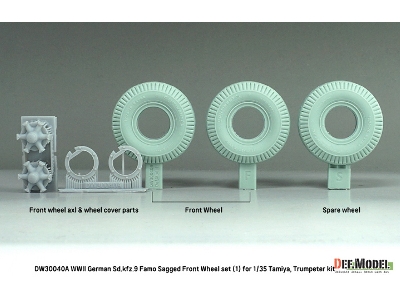 German Sd.Kfz.9 Famo - Sagged Front Wheel Set (For Tamiya Kits) - image 2