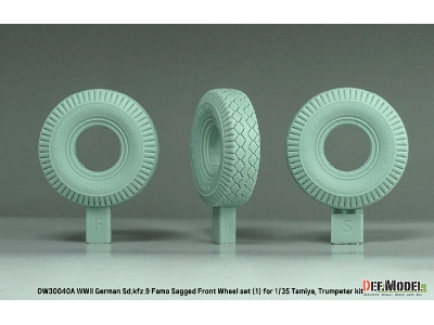 German Sd.Kfz.9 Famo - Sagged Front Wheel Set (For Tamiya Kits) - image 3