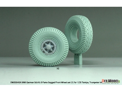 German Sd.Kfz.9 Famo - Sagged Front Wheel Set (For Tamiya Kits) - image 4