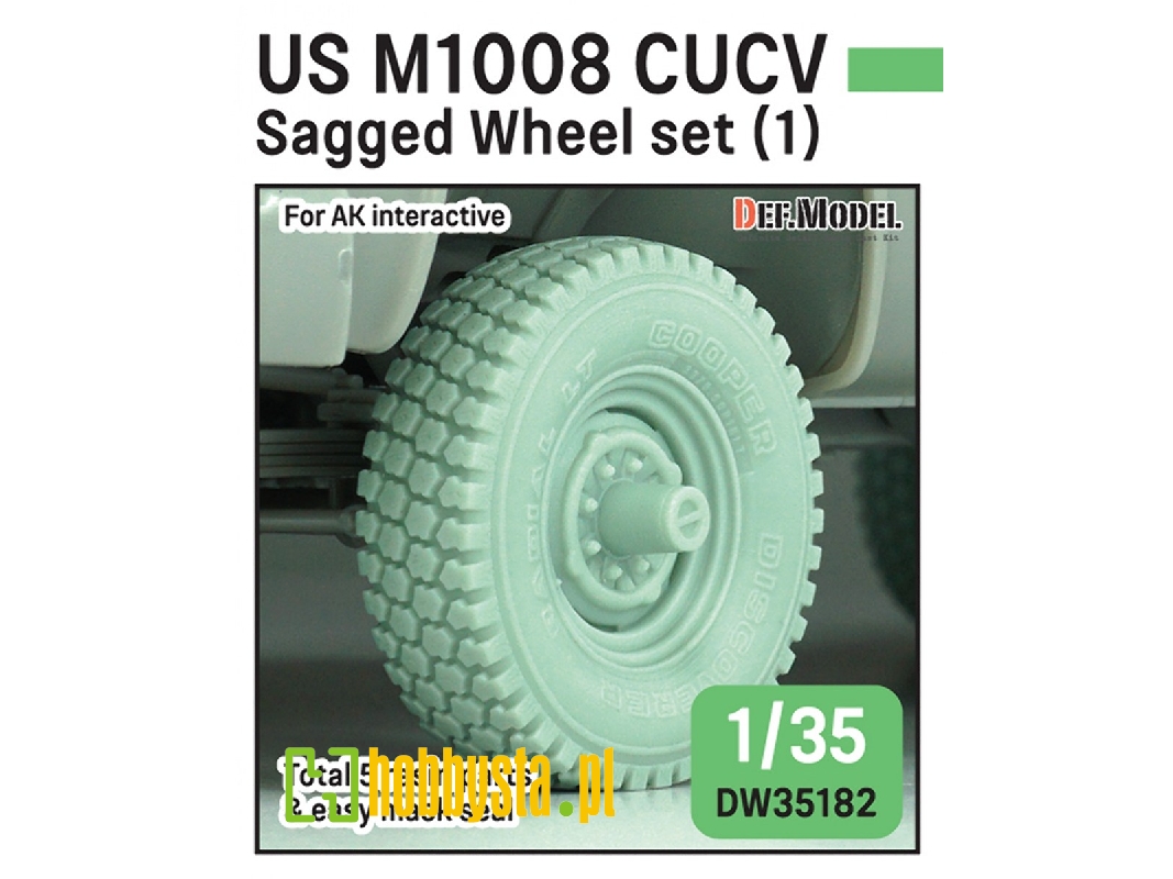 Us M1008 Cucv - Sagged Wheel Set (For Ak Interactive Kits) - image 1