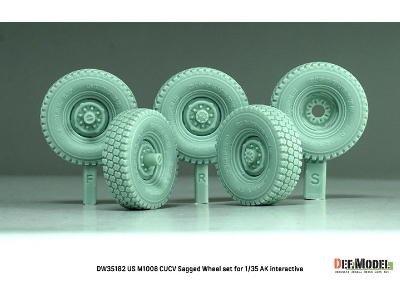 Us M1008 Cucv - Sagged Wheel Set (For Ak Interactive Kits) - image 2