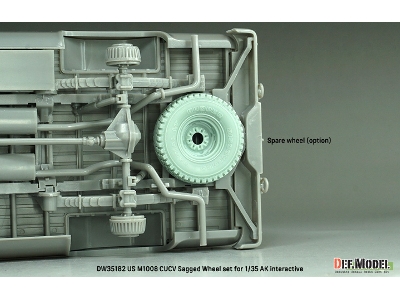 Us M1008 Cucv - Sagged Wheel Set (For Ak Interactive Kits) - image 4